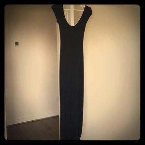 Sexy Form Fitting Black Maxi Scoop Neck